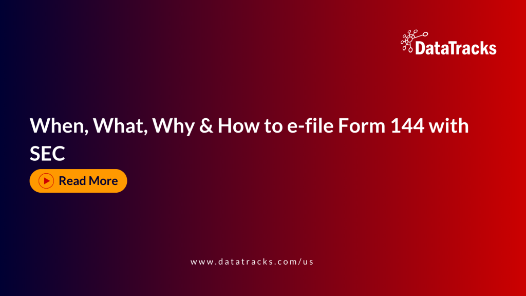 When What Why How to e-file Form 144 with SEC